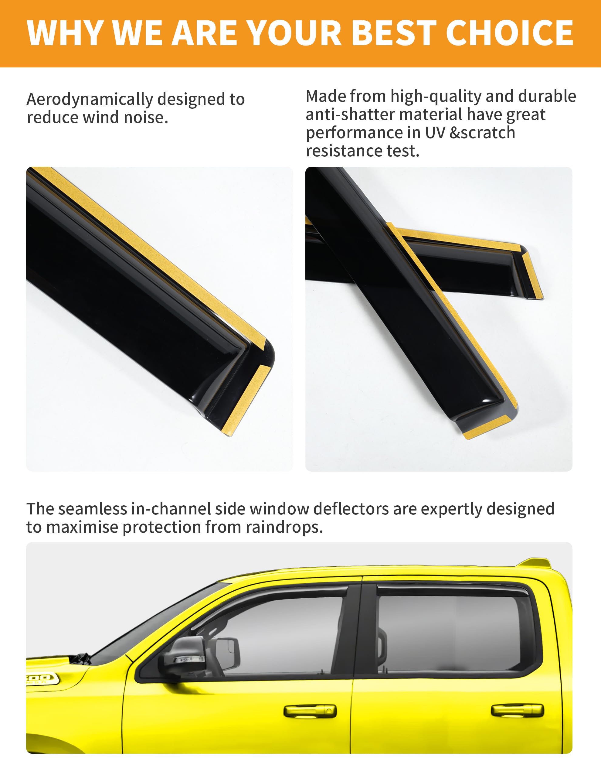 Deejecsun in-channel design delivers a low-profile, factory-like look.