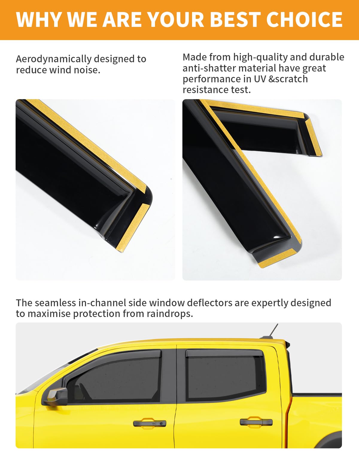 Passenger side rain guard by Deejecsun complements the driver side for full coverage.
