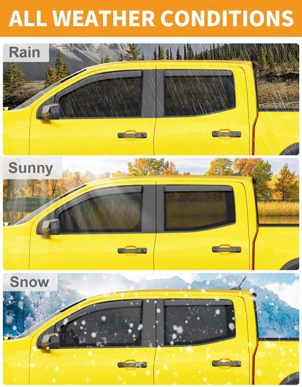 Deejecsun guards block sun and wind while allowing fresh air in for Colorado and Canyon.