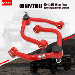DEEKE 4X4 front upper control arm right with ball joint for Nissan Titan and Armada improves ride quality.