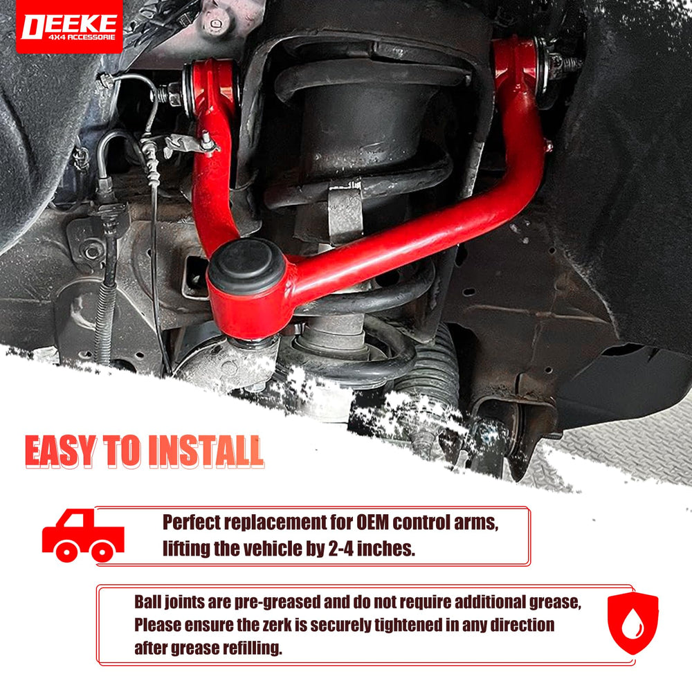 DEEKE 4X4 two-arm set includes left and right upper control arms.