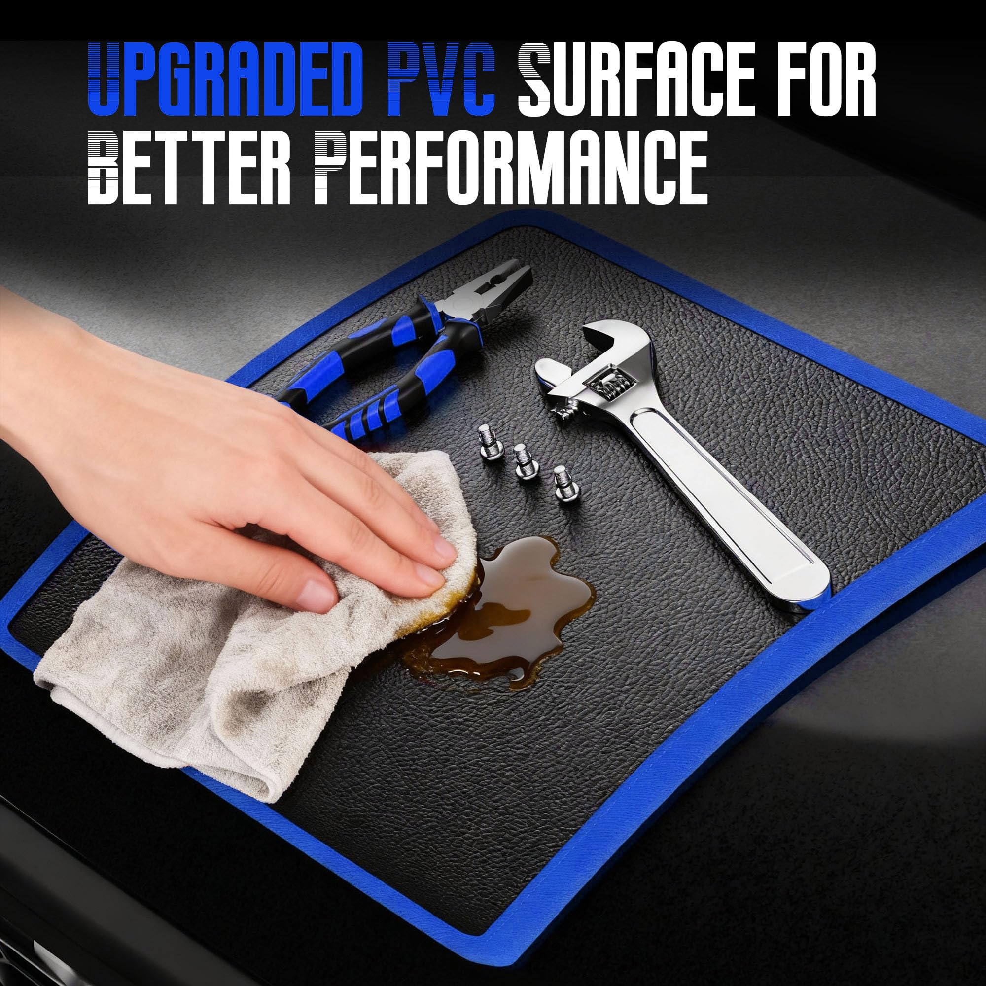 Deepredcoast blue magnetic mat shows durable, easy-to-clean finish