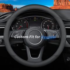Deer Route Hyundai steering wheel cover with contrast design enhances grip and style