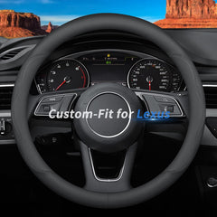 Deer Route Lexus steering cover with custom-fit design enhances grip and interior aesthetics.