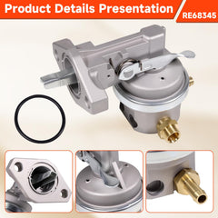 DEF RE68345 installed on engine; ready to replace worn fuel lift pumps.