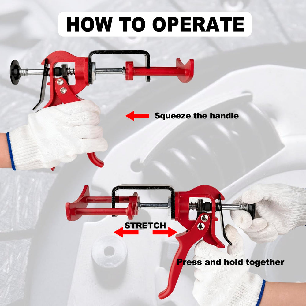 Defabee brake bleeder screw access shown for controlled piston retraction.