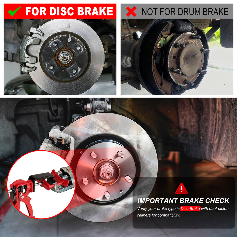 Defabee piston tool plates positioned inside caliper to contact pistons smoothly.