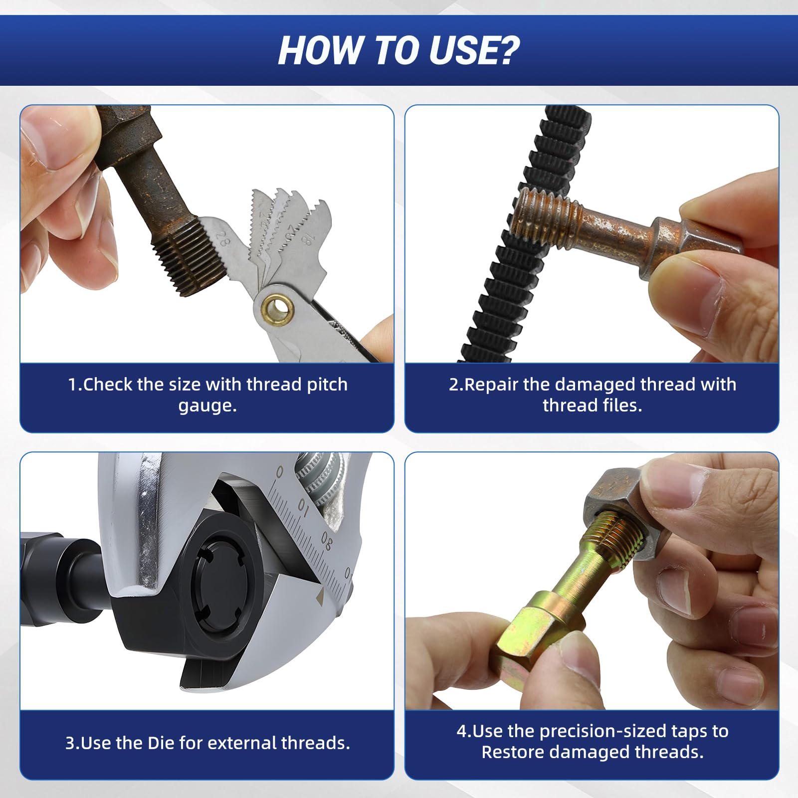 Ideal for spark plugs, wheel studs, and engine components.
