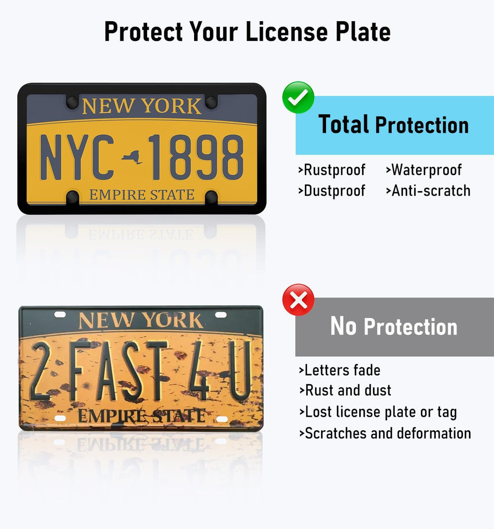 DEFEK 2-pack license plate frame packaging open box.
