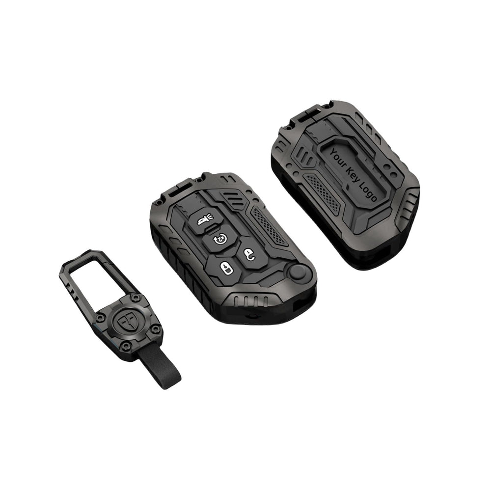 DEGEMEEN heavy zinc alloy key fob cover for Jeep Wrangler fits perfectly and protects.