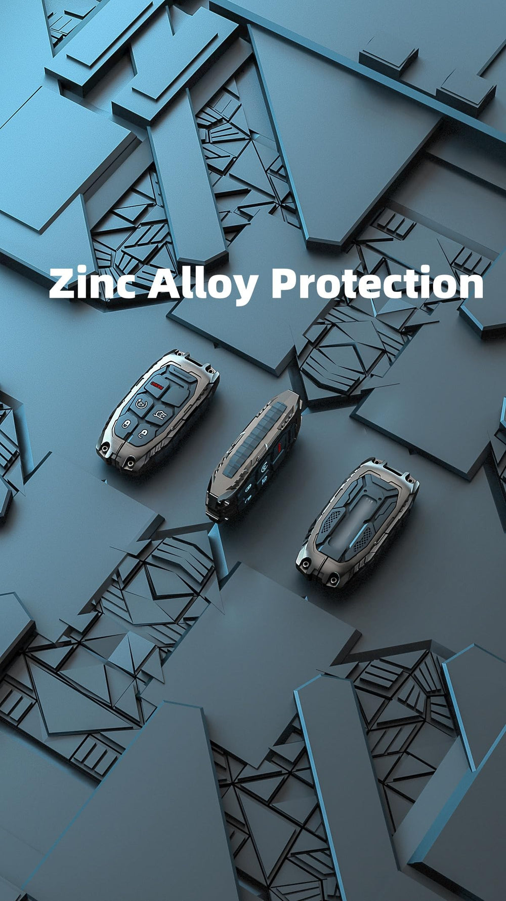 DEGEMEEN Heavy Zinc Key Fob Cover durable shell guarding against scratches.