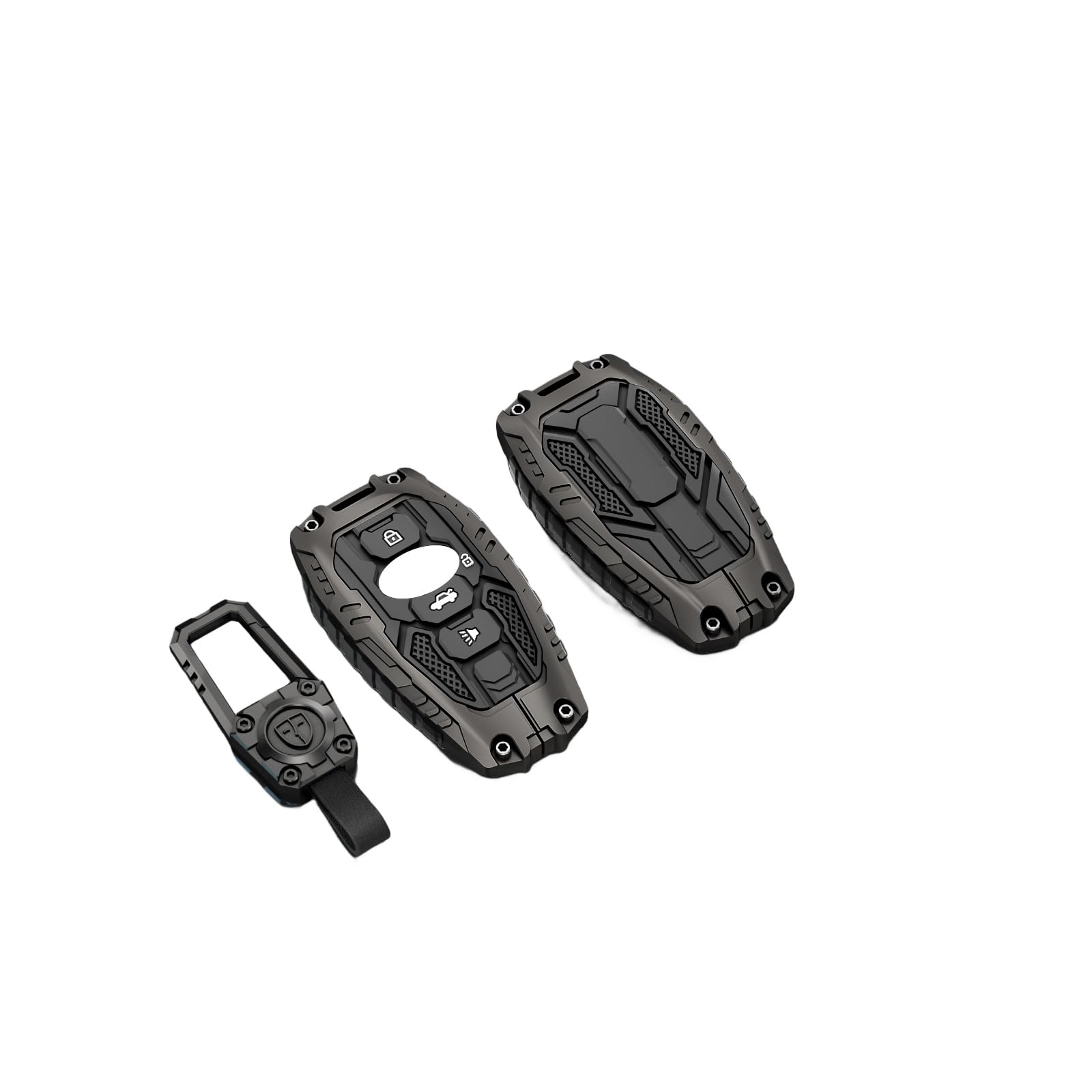 DEGEMEEN heavy zinc key fob cover front view protects Subaru key and adds style