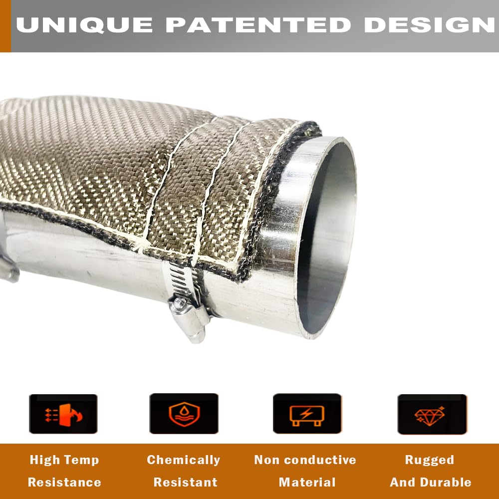 DEGEOBERLIN heat shield mounting clamps show three stainless steel fasteners