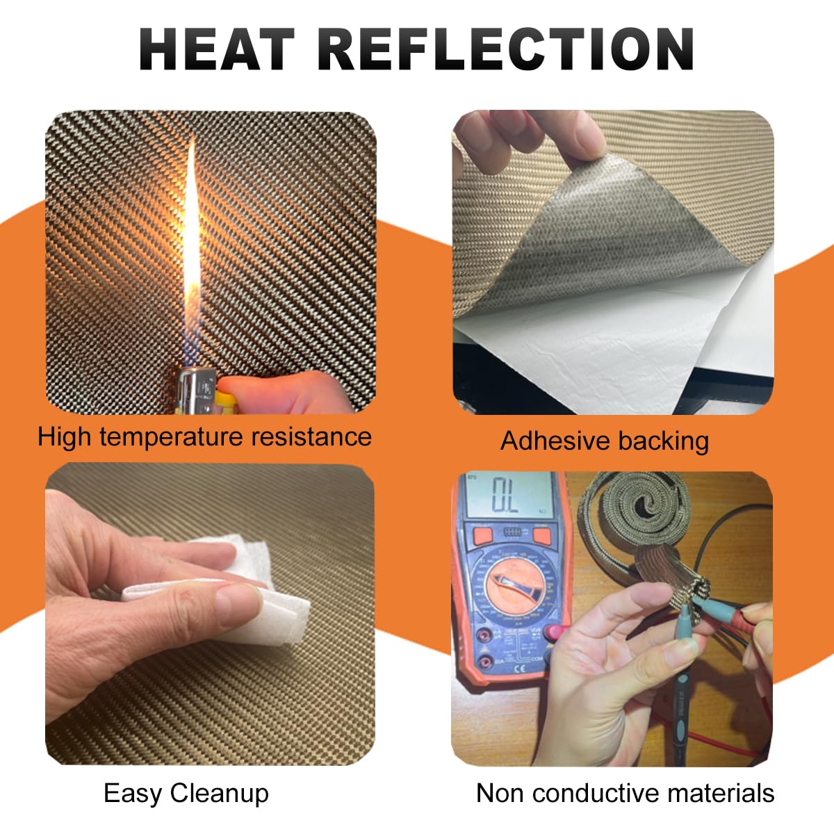 DEGEOBERLIN titanium heat barrier blanket shows durable material and easy surface adhesion.