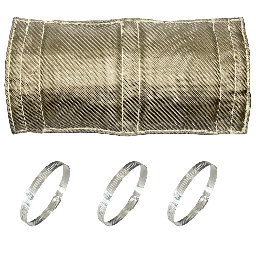 DEGEOBERLIN titanium pipe heat shield front view offering exhaust protection