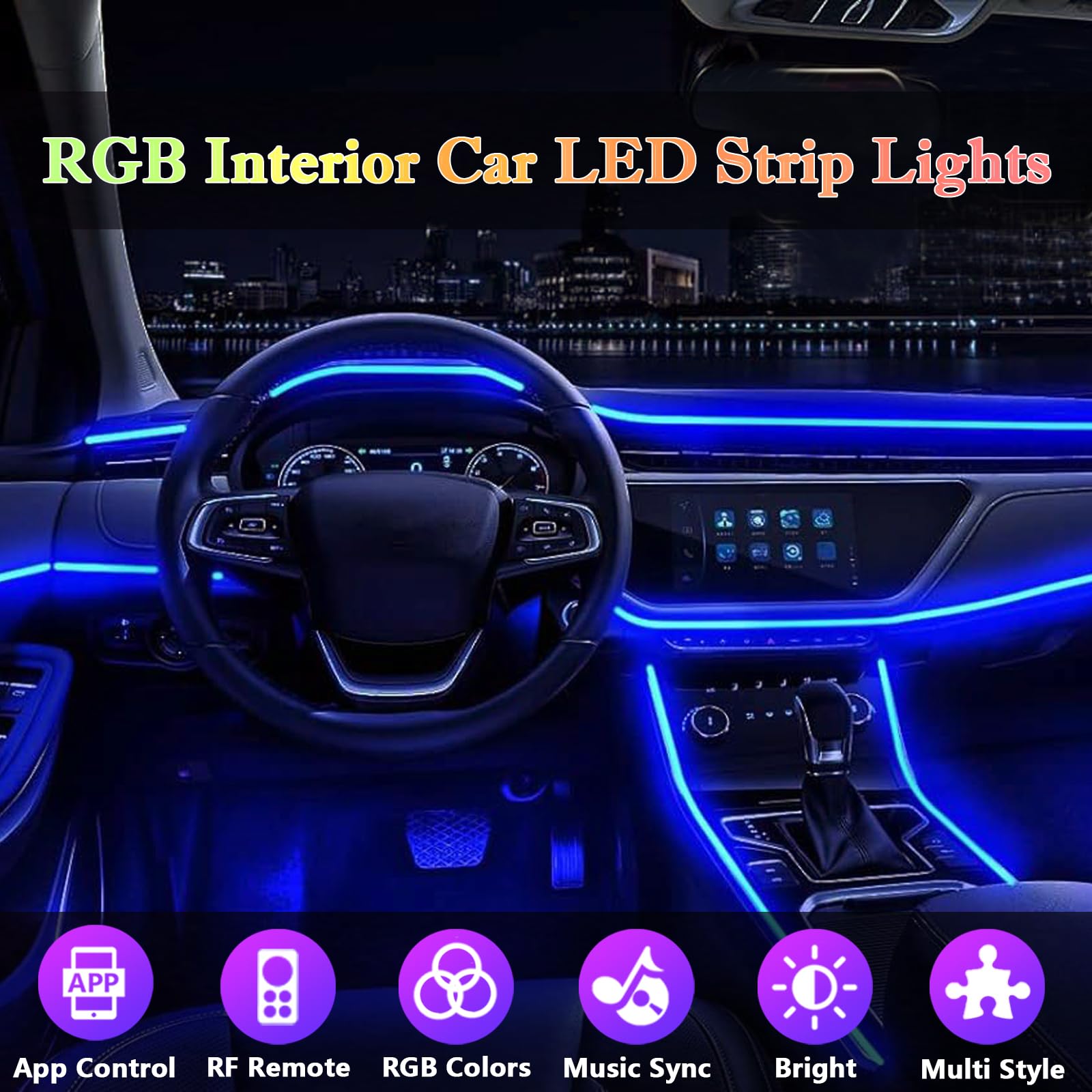 DEHERANE 315-inch fiber optic guide highlights seamless light spread across your car interior.