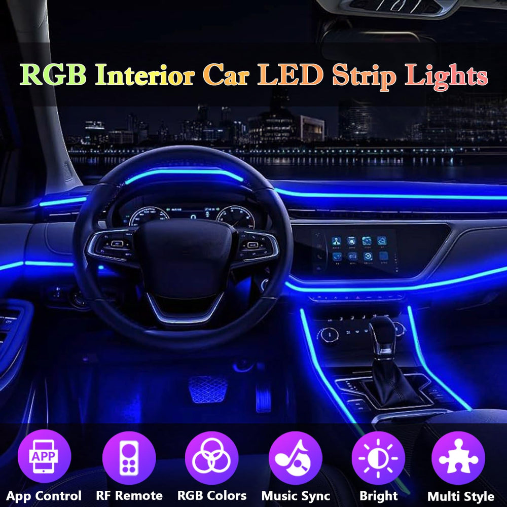 DEHERANE 315-inch fiber optic guide highlights seamless light spread across your car interior.
