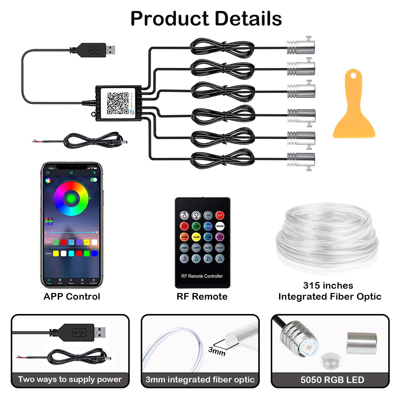 DEHERANE cuttable fiber optic allows flexible installation in any vehicle layout.