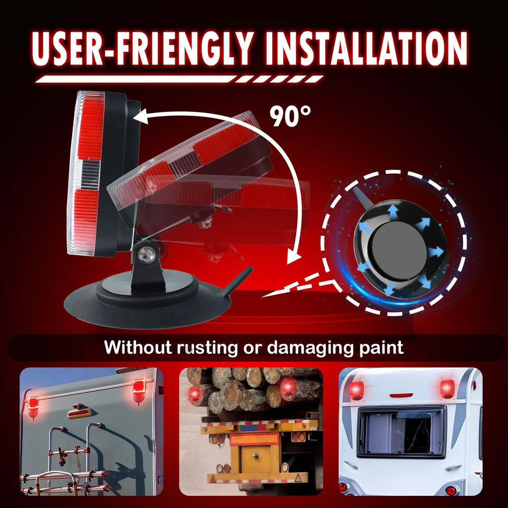 DEJ rotatable 110° stand optimizes signaling visibility on any trailer.