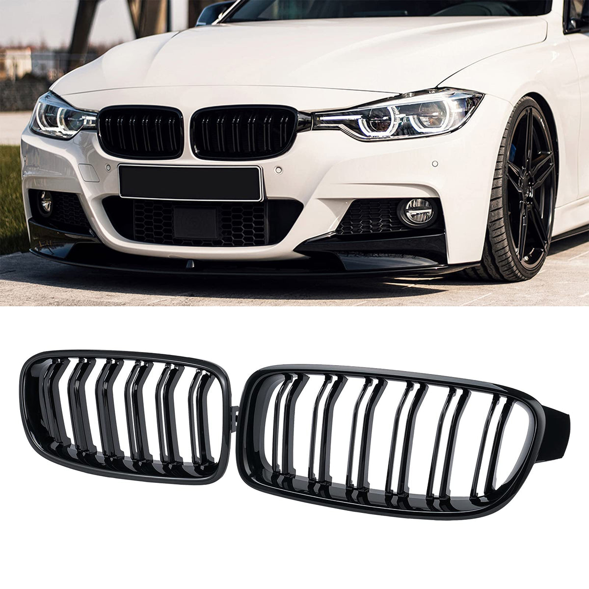 DEKEWEI ABS F30 grill left kidney for BMW 3 Series with precise fit and gloss finish.