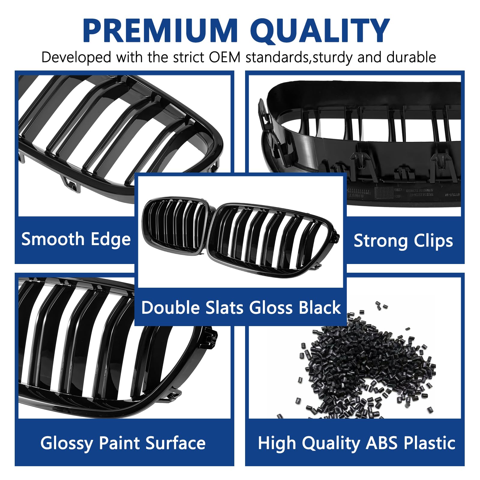 DEKEWEI F10 compatible with BMW 5 Series F10/F11 (2010-2017) front grilles.