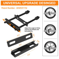 Delmoar trailer spare tire mount front view ready for quick securement on boats and trailers
