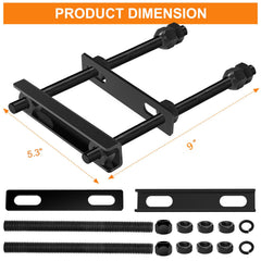 Delmoar trailer spare tire mount side profile highlights adjustable bolt holes for many lug configurations