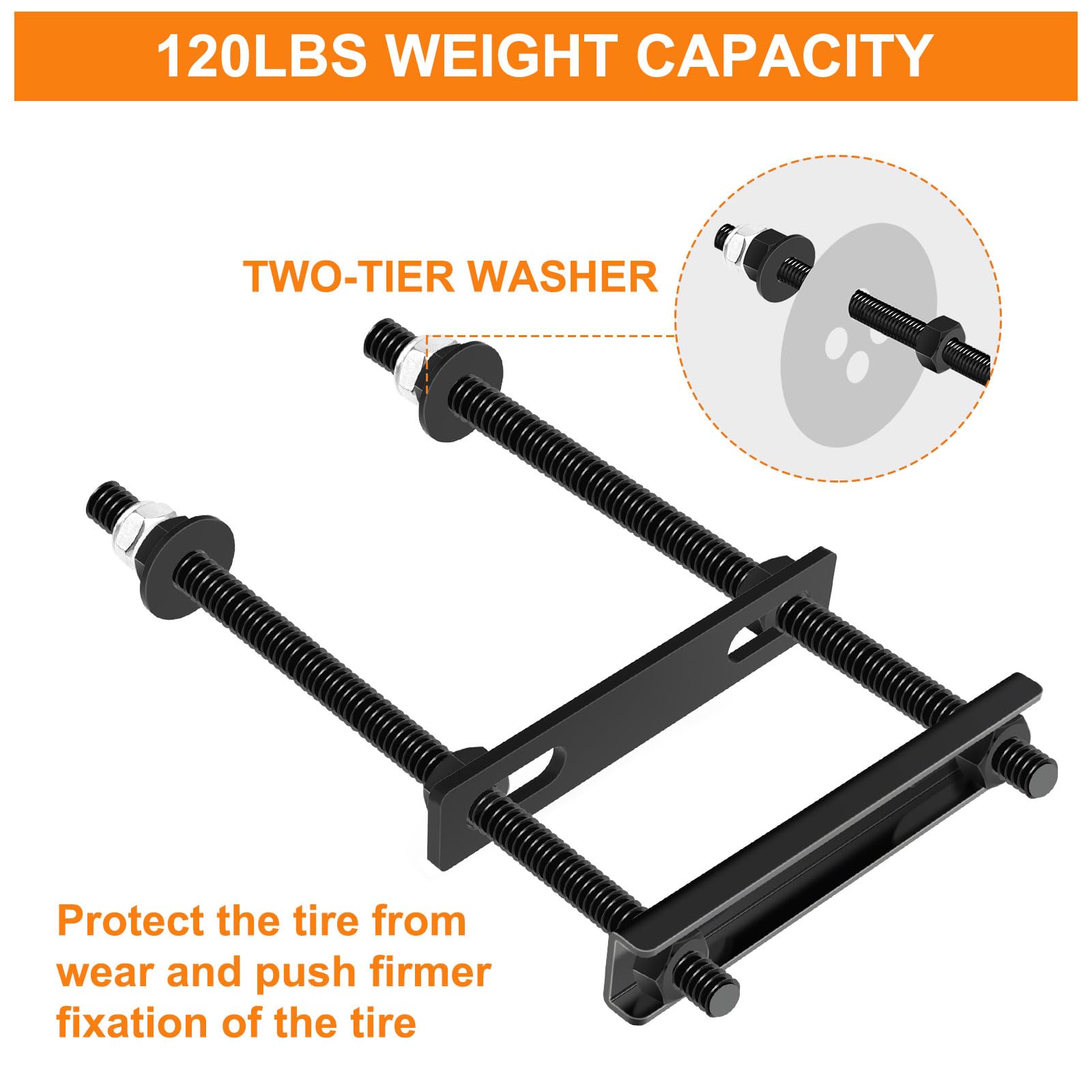 Delmoar universal bolt hole design with extended rear plate for adjustable lug patterns
