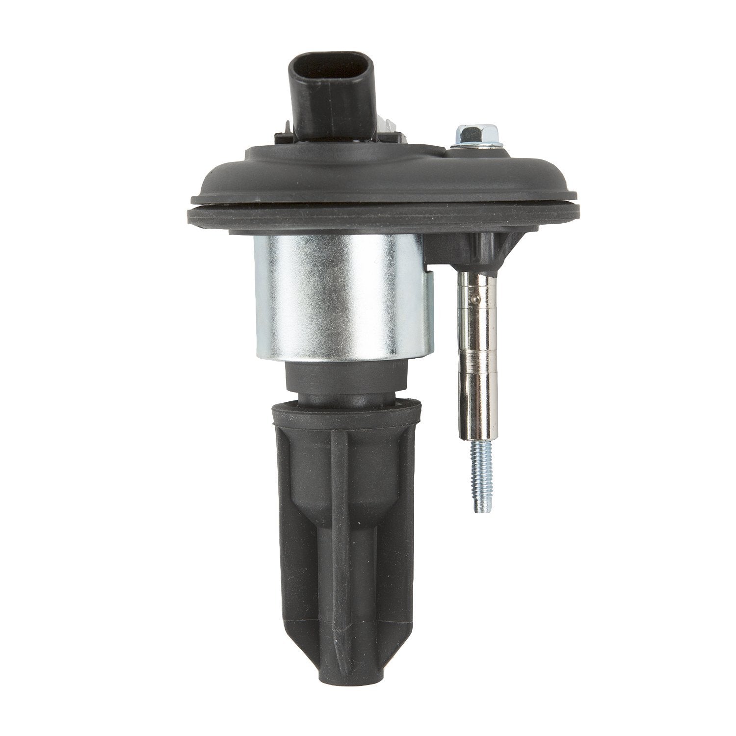Delphi GN10114 ignition coil in engine compartment showcasing compact form factor for space-saving fit