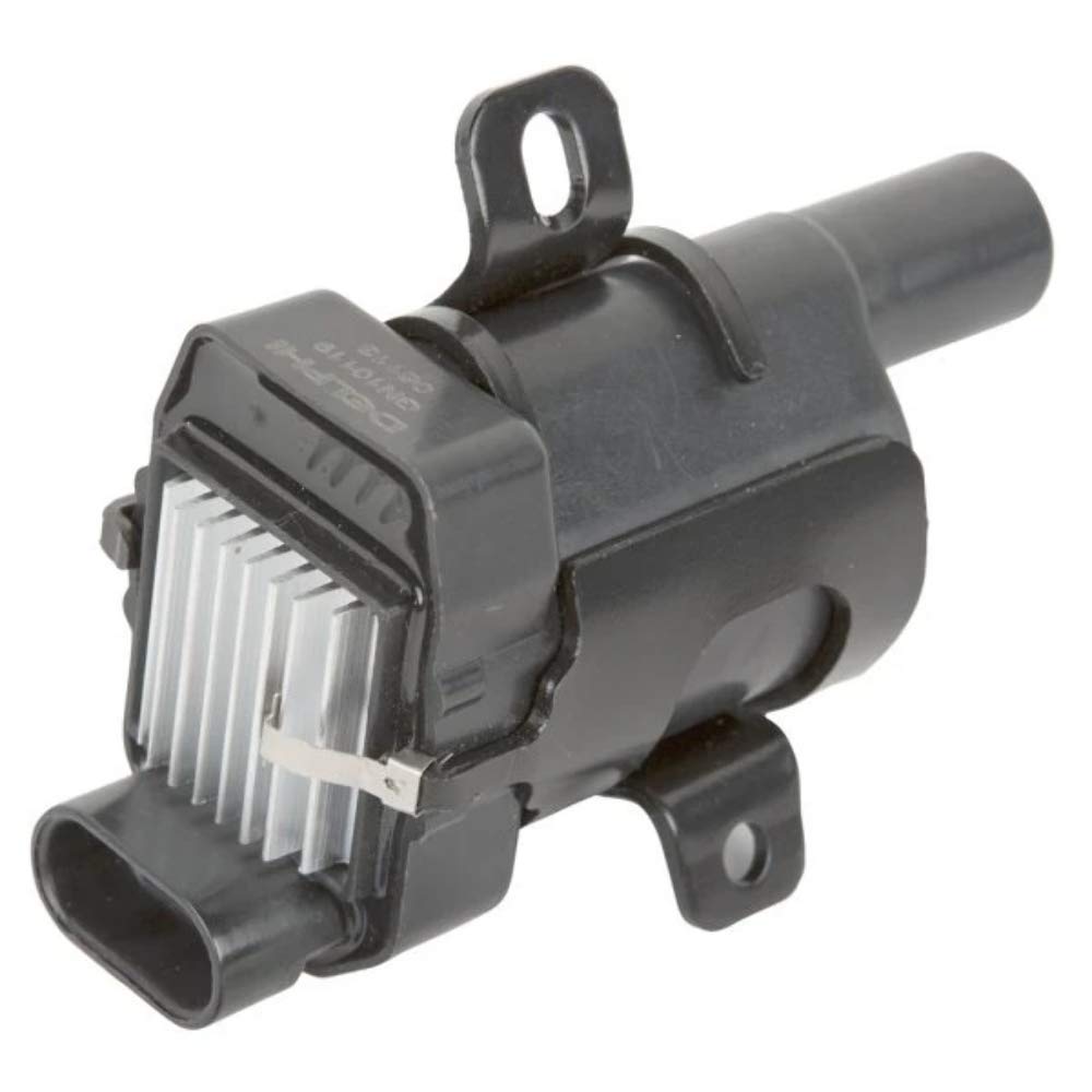 Delphi GN10119 ignition coil front view showing OE-grade fit for reliable starts