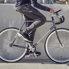 Delta Cycle toe clips installed on a hybrid bike showing mounting