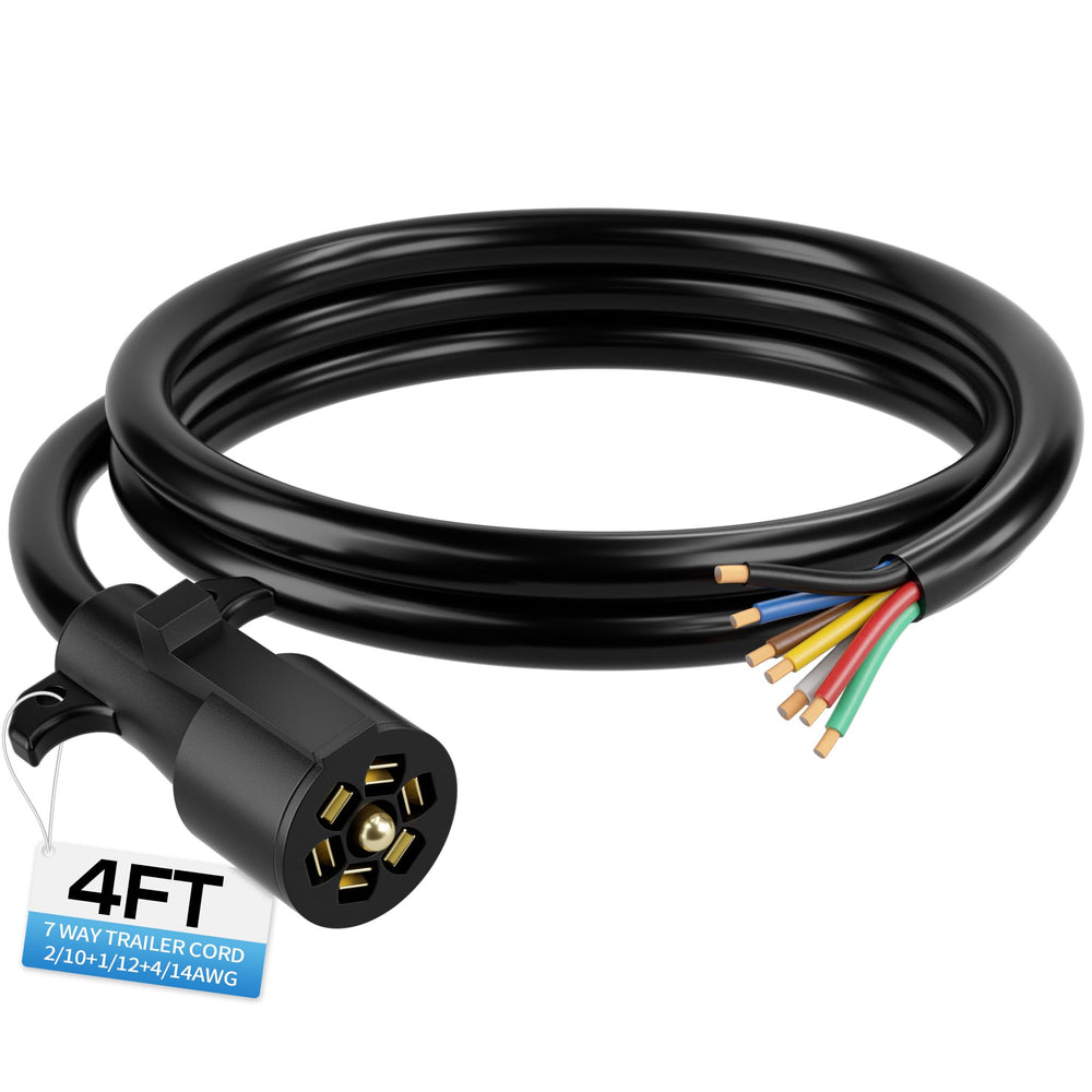 Deluwire 7-pin trailer plug with dual prongs for secure connection.