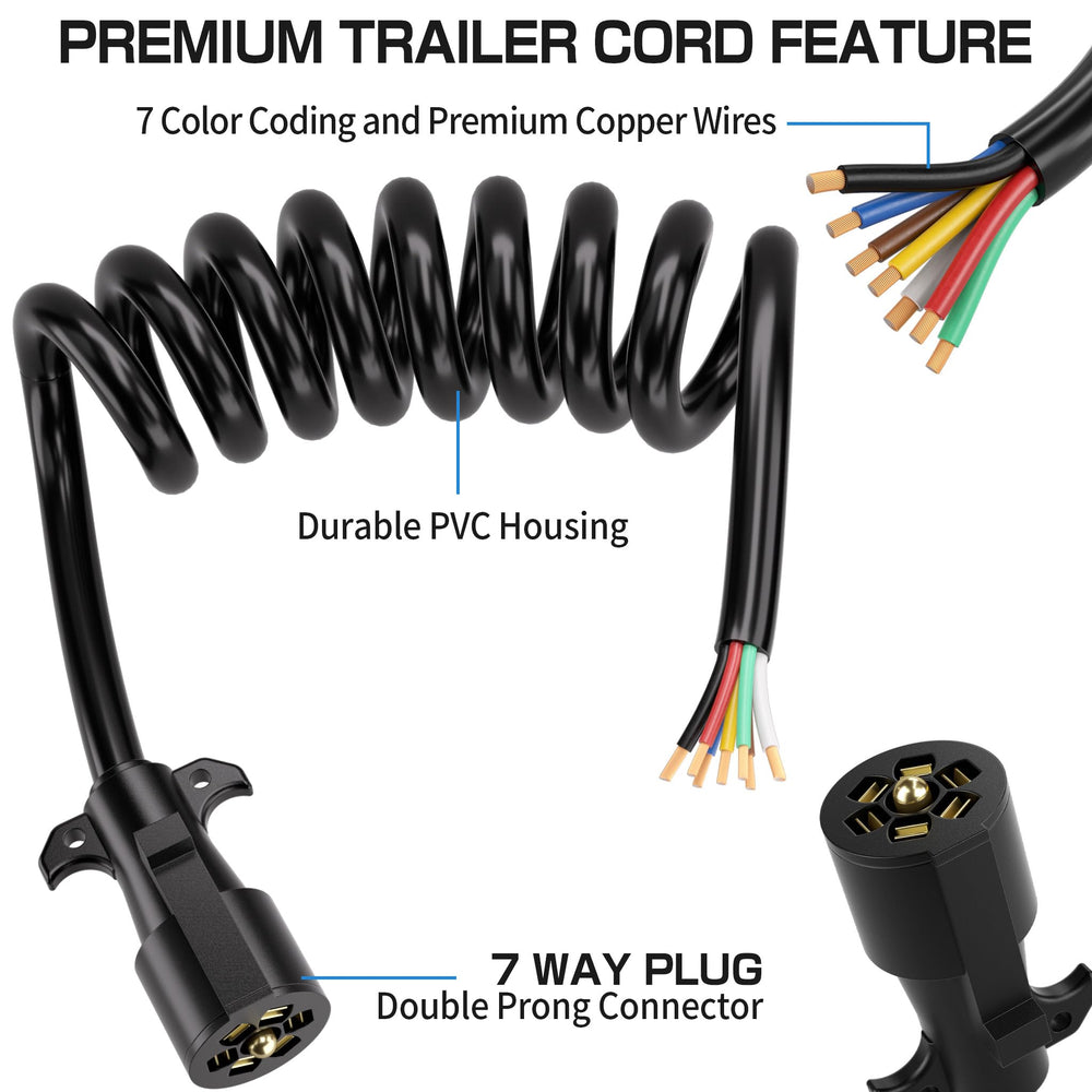 Deluwire double prongs improve contact reliability in trailer wiring connections.