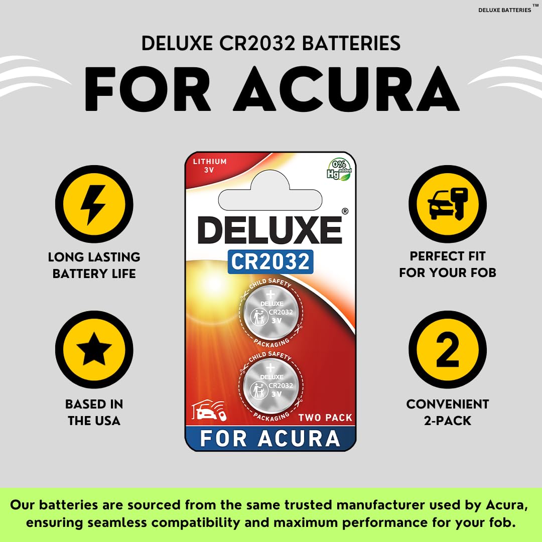 Deluxe Batteries Acura fob battery pack-2 compatibility guide image shows model matching.