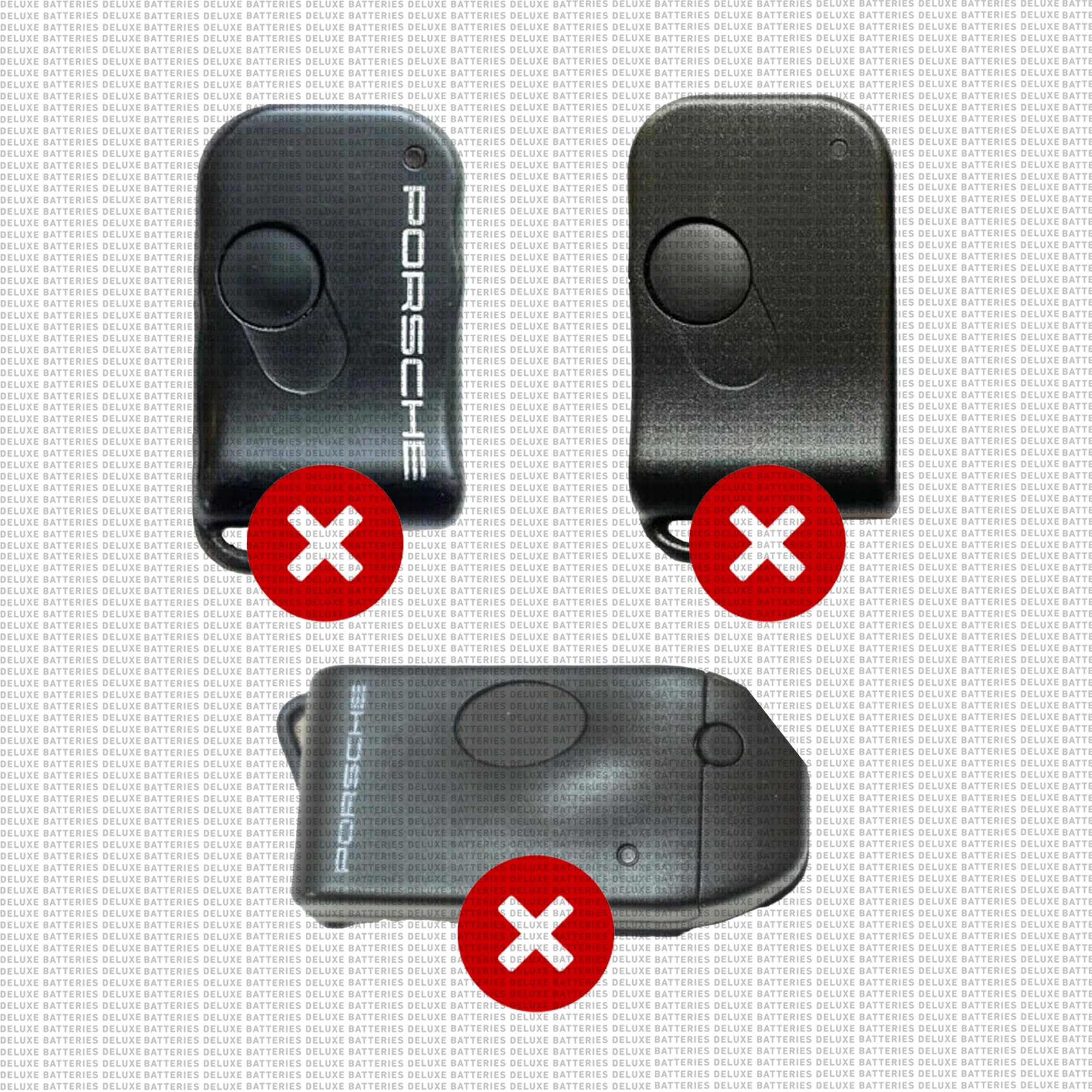 Deluxe Batteries compatibility guide image showing fitment for Porsche models.
