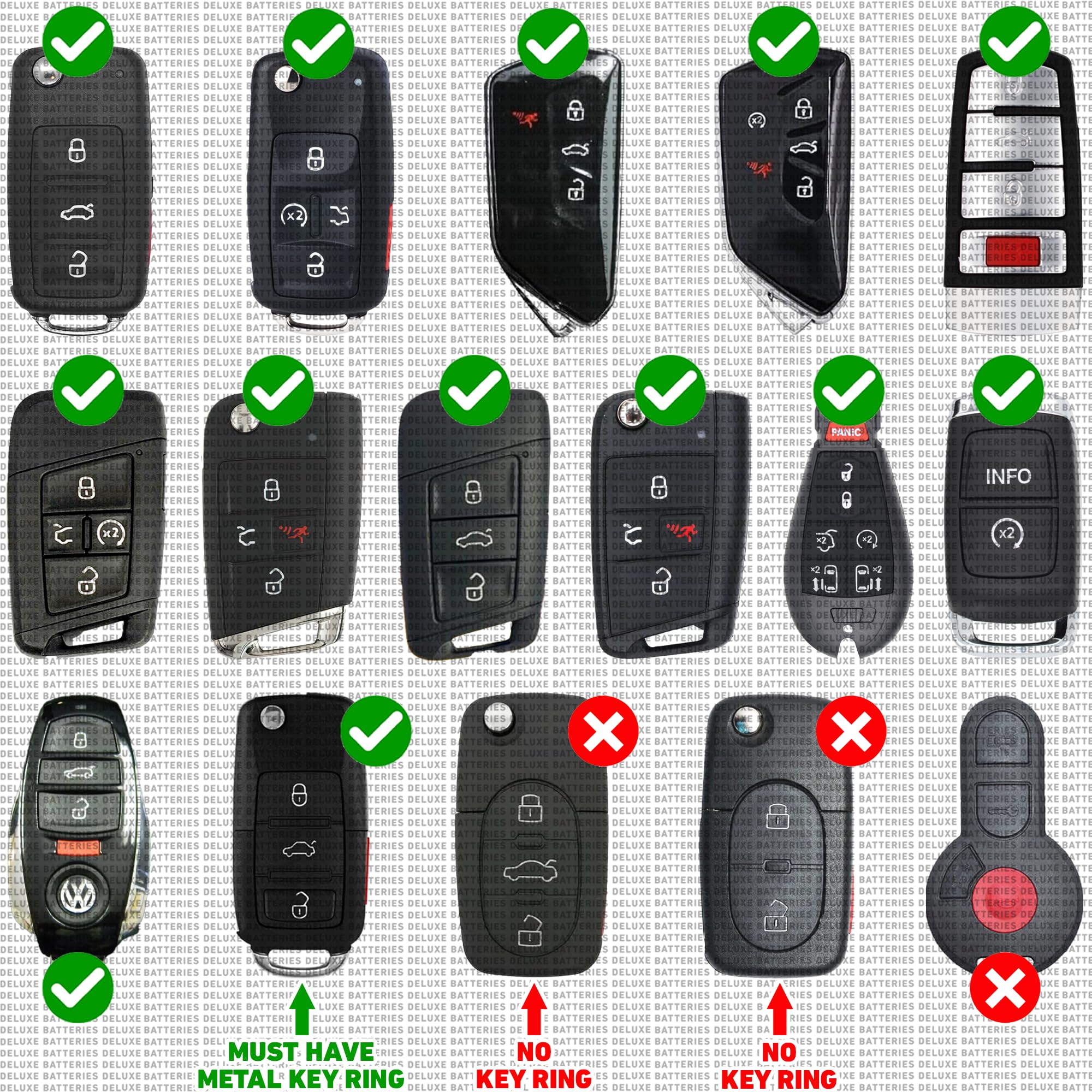 CR2032 3V batteries included for reliable VW fob power.
