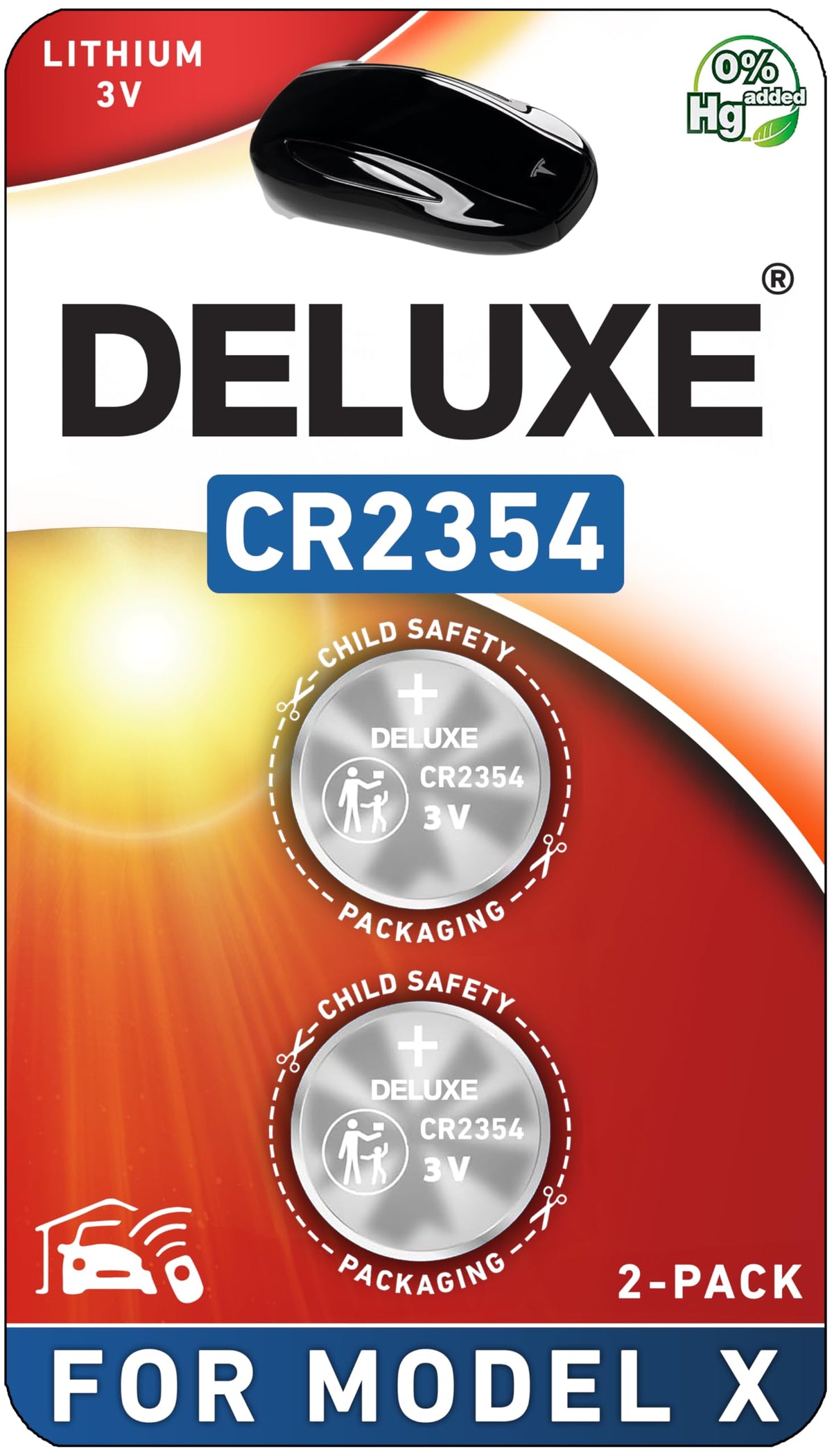 Deluxe Batteries CR2354 3V battery pack 2 for Tesla Model X key fob replacement