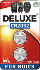 Deluxe Batteries keyfob battery pack 2 for Buick remotes, quick DIY replacement.