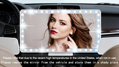 60 LEDs illuminate the Deluxsa car visor mirror for even, flattering light.