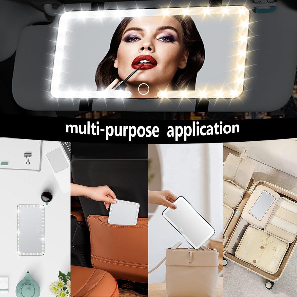 Compact design sits above the sun visor for discreet styling during travels.
