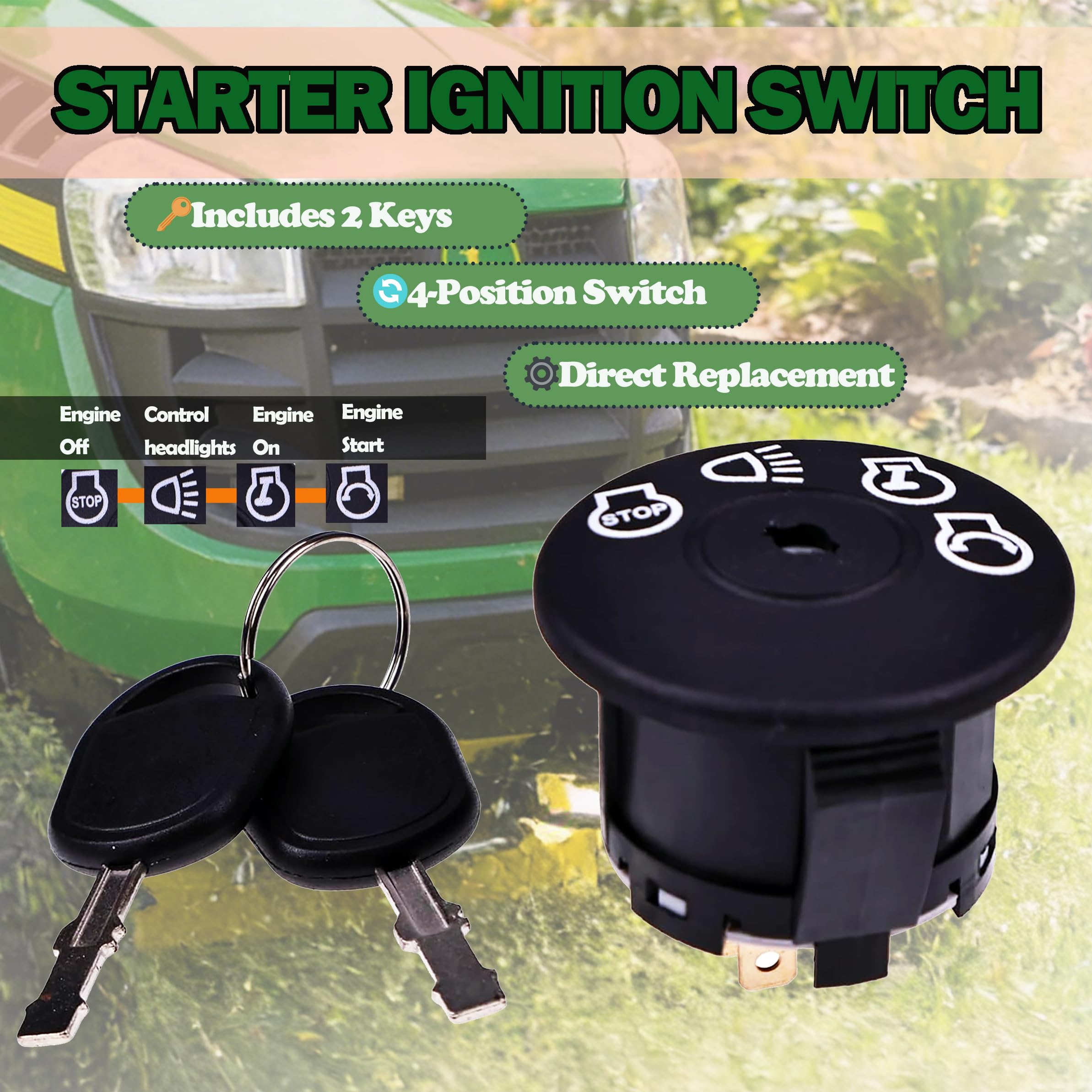 Demfec ignition switch headlight control offers easy lighting management during work.