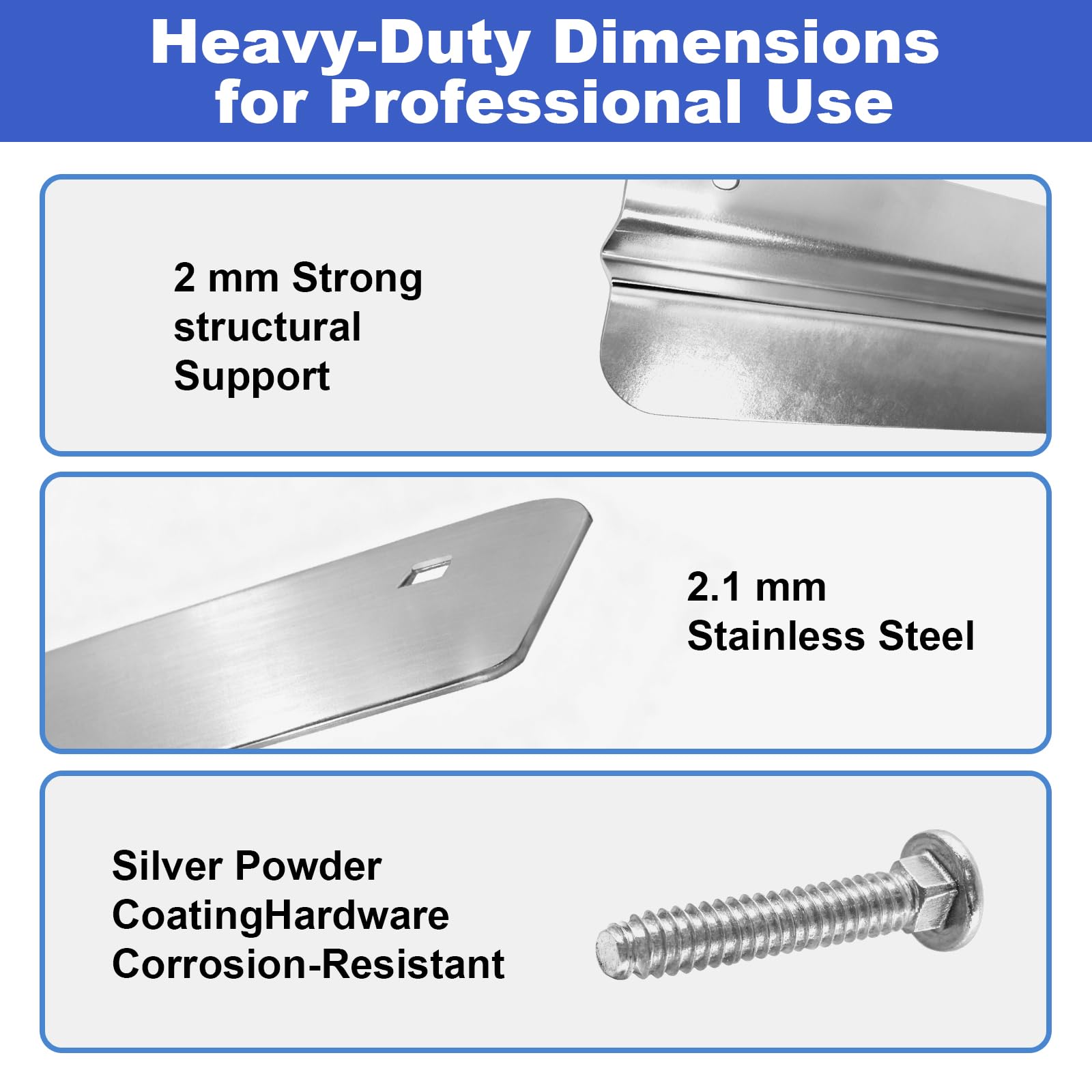 Demimy backing plates stainless steel reinforce mudflap stability.