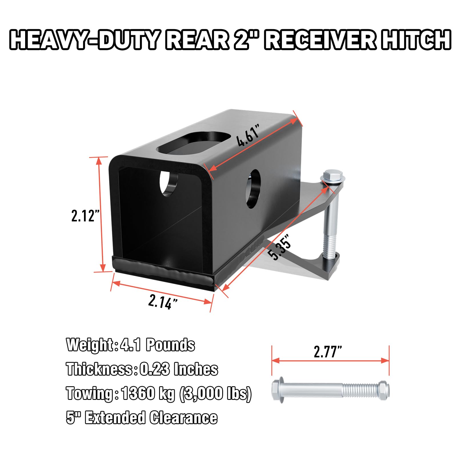 Demimy Rubicon SRA hitch extension demonstrates heavy-duty capacity