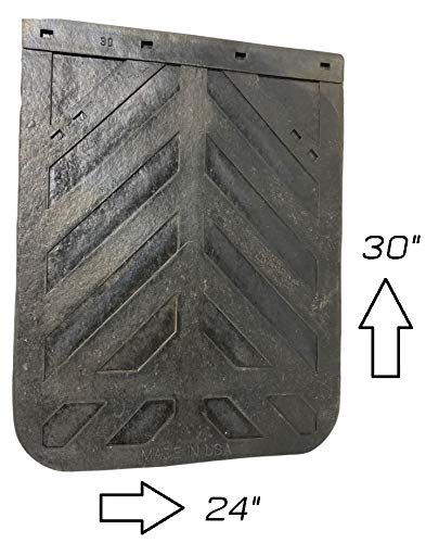 DENCO mud flap close-up showing tire-cord reinforced rubber