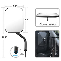 DenForste mirrors-off steel arm demonstrates sturdy durability for rugged Jeep adventures.