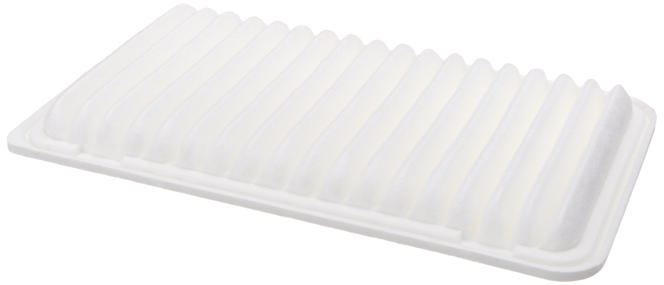 Front view of Denso 143-3003 air filter highlighting compact packaging for easy storage.