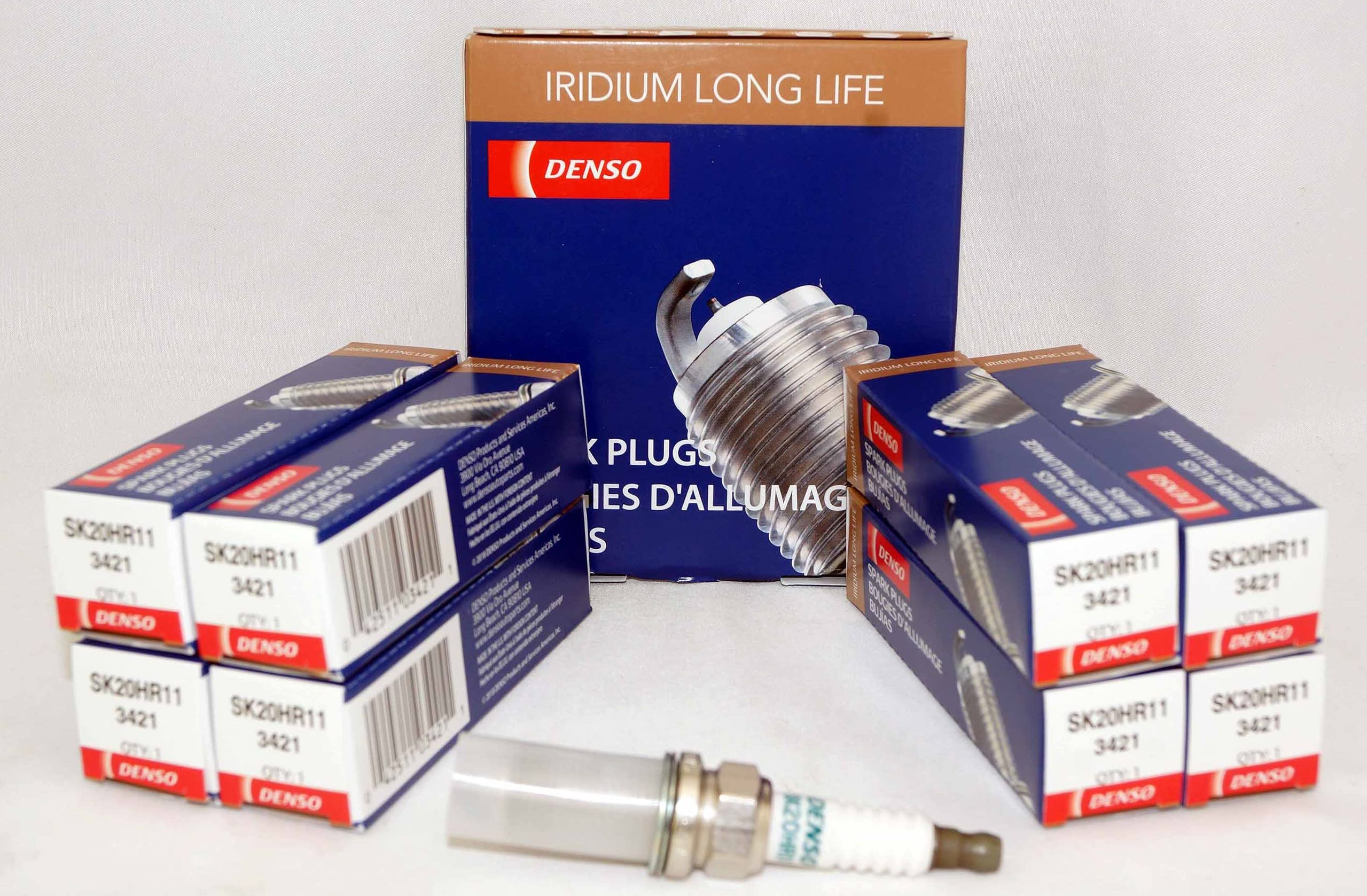 Denso 3421 iridium spark plug with 1.1 mm gap for reliable ignition and long life.
