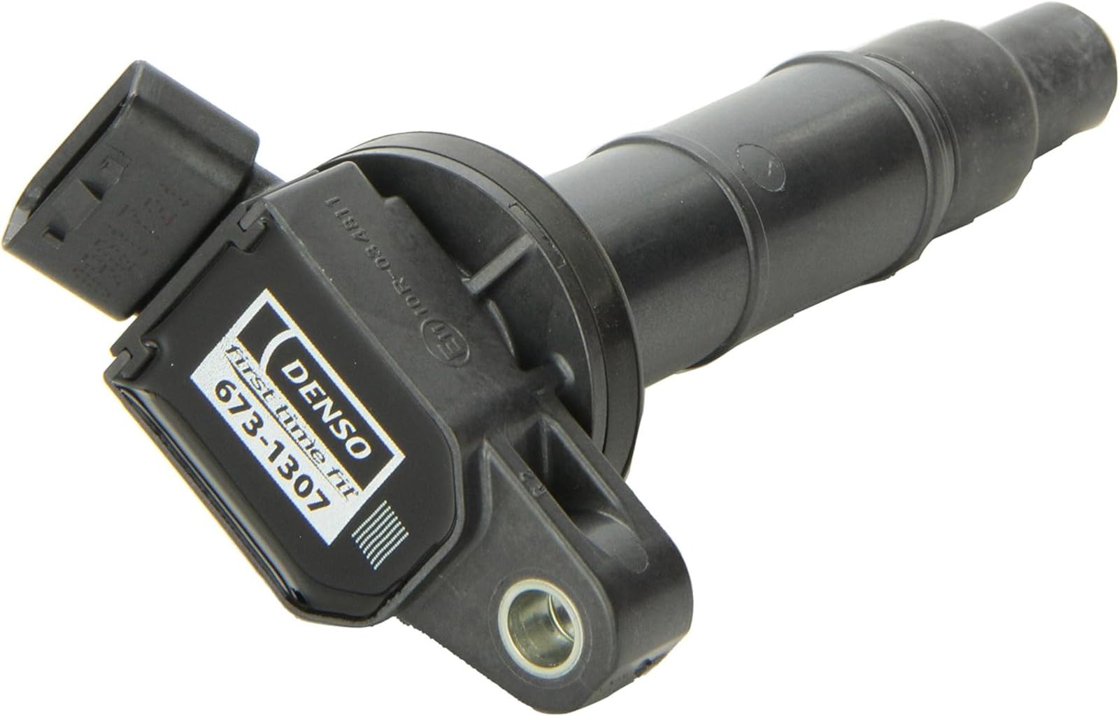 Denso 673-1307 coil in packaging, ready for direct replacement in compatible vehicles.
