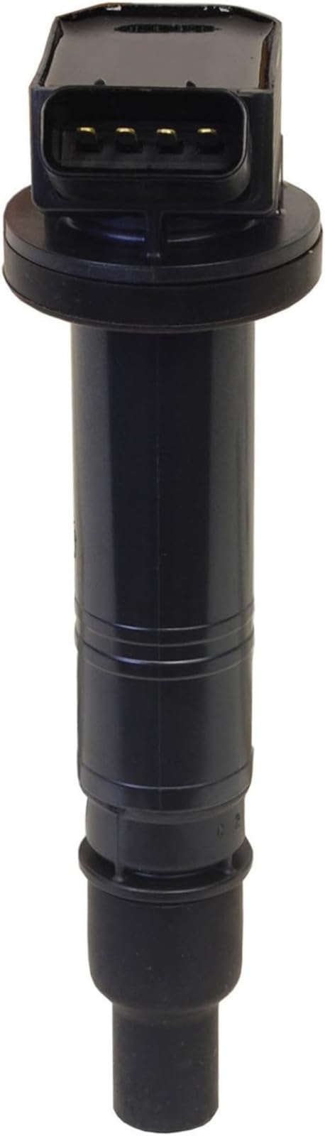 Denso 673-1308 ignition coil front view, compact design for reliable ignition performance