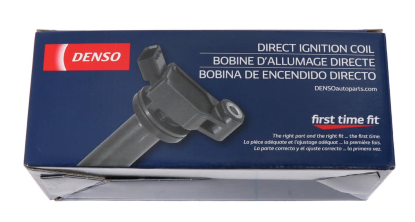 Denso 673-1308 ignition coil packaging, ready for installation in select Toyota and Lexus models